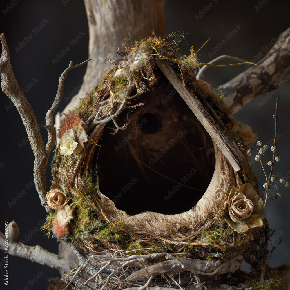 Birth nest, background for newborn baby