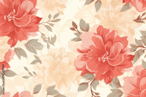 Enchanting Floral Symphony - Artistic Bloom Pattern Illustration Generative AI