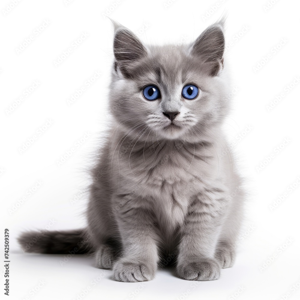 Adorable Gray Kitten with Mesmerizing Blue Eyes - Pure Innocence Generative AI Adorable Gray Kitten with Mesmerizing Blue Eyes - Pure Innocence Generative AI