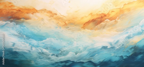 Ocean's Embrace at Dawn - A Mesmerizing Abstract - Generative AI