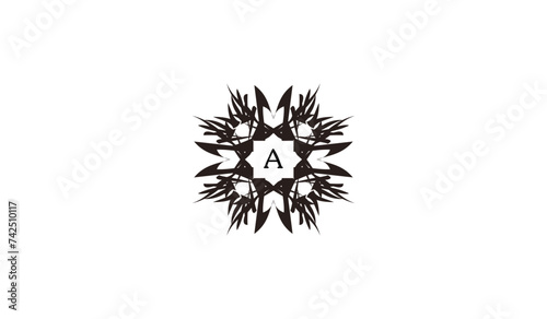 Wolf Head Silhouette Alphabetical Logo