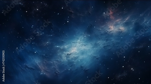Space scene with stars in the galaxy. Panorama. Universe filled with stars, nebula and galaxy.
