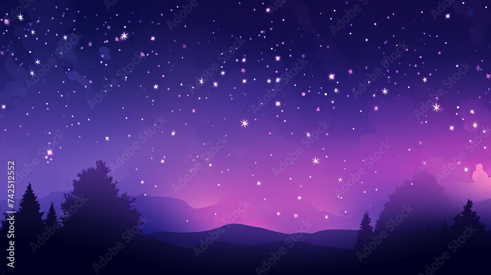 Stars in the night sky,purple background Stars in the night sky,purple background