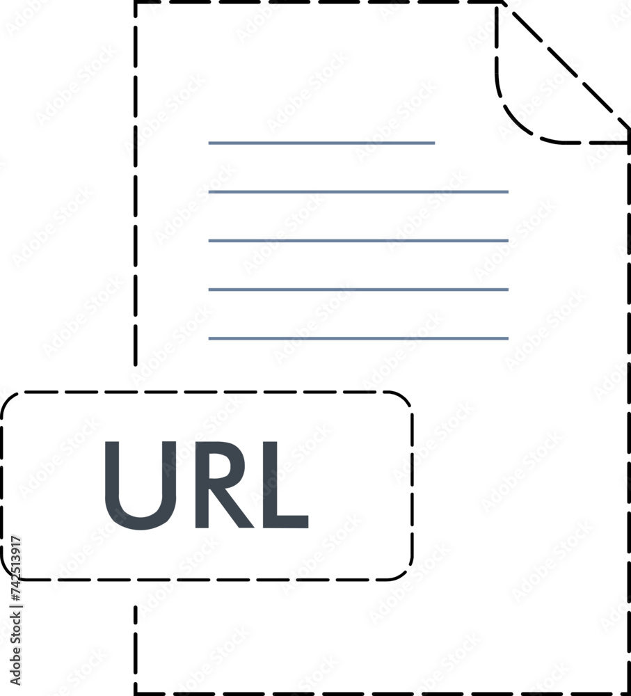 URL file format icon Rounded dashed outline URL file format icon Rounded dashed outline