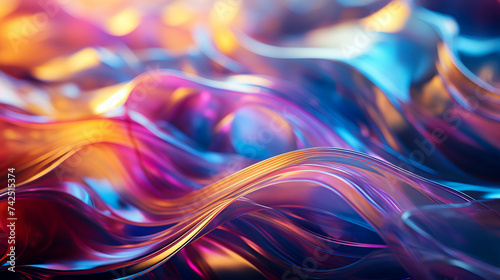 Vibrant Abstract Waveforms in Dynamic Colors, created with Generative AI technology