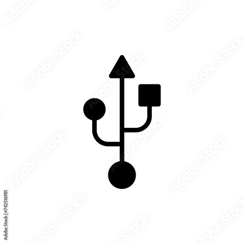 Usb icon isolated on white background. Flash disk icon vector