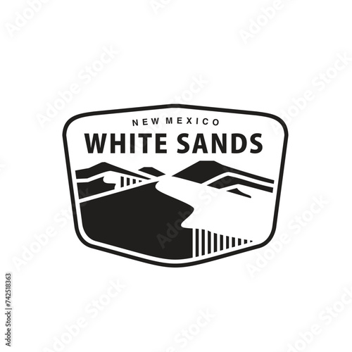 white sands national park logo vector design, silhouette icon sands symbol illustration design