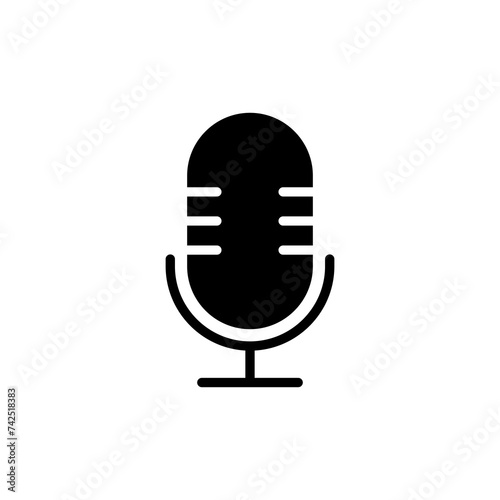 Microphone Icon isolated on white background. Mic sign. Karaoke microphone icon. Broadcast mic sign © Oliviart