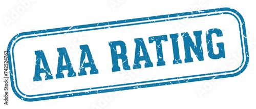 aaa rating stamp. aaa rating rectangular stamp on white background