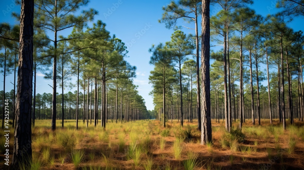 Beautiful pine flatwoods of Florida on a clear day Beautiful pine flatwoods of Florida on a clear day
