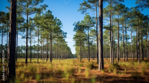 Beautiful pine flatwoods of Florida on a clear day photo