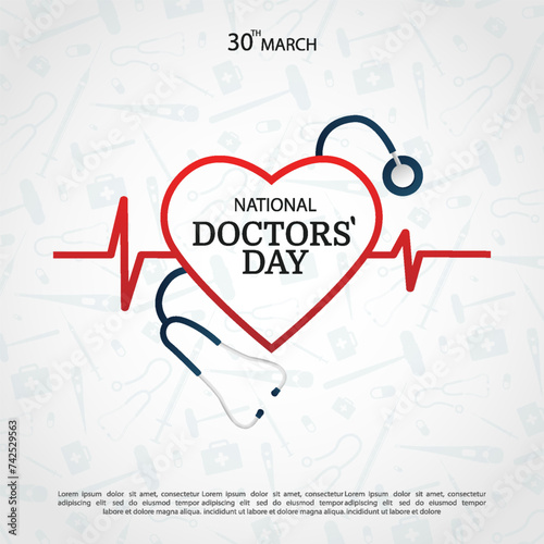 Vector Illustration of Doctors' Day. Banner
