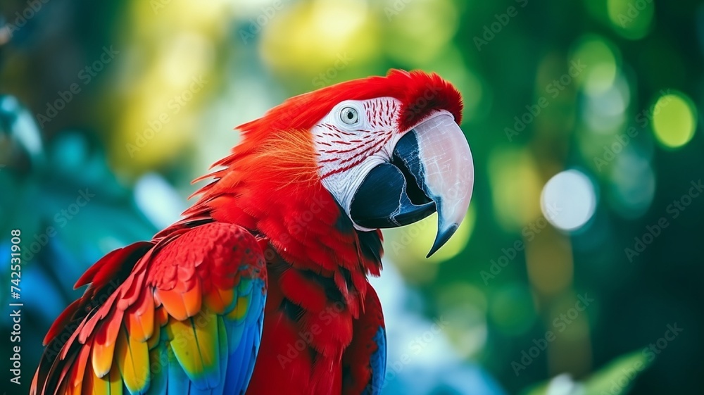 red and blue macaw