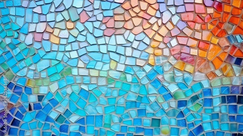 Fototapeta premium Colorful glass mosaic art and abstract wall background