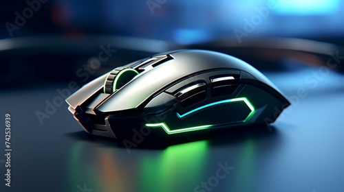 RGB Gaming Mouse on a Black Background - High-Resolution Image


