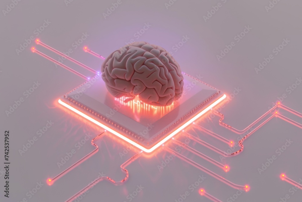 AI Brain Chip semiconductor. Artificial Intelligence risk mind vital ...