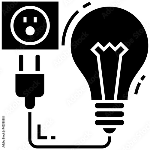 Power energy glyph icon design 
