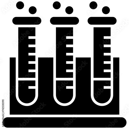 Chemical reaction, lab practical glyph icon 