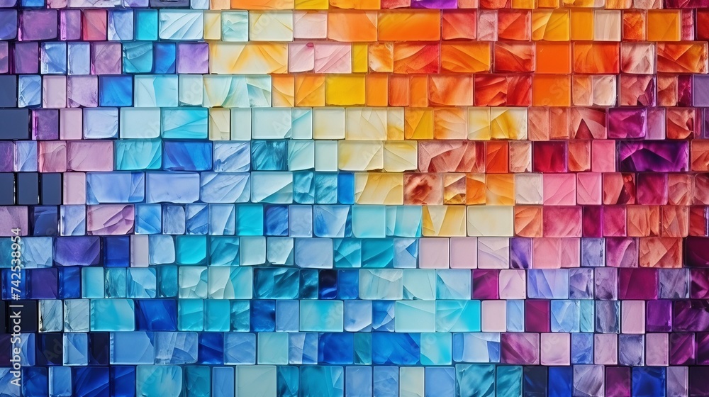 Fototapeta premium Decoration Colorful glass mosaic art and abstract wall background