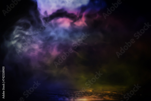 multicolor smoke on black background