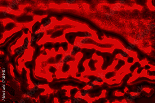 фотографія Poisonous bloody red color texture that looks like in the intestines in mushy black background