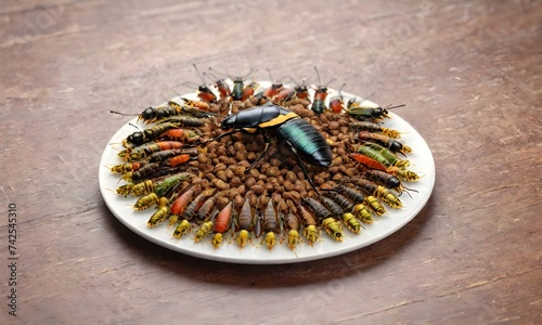 Plate of cooked insects