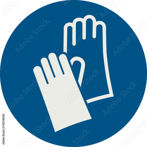 OBLIGATION SIGN PICTOGRAM, WEAR PROTECTIVE GLOVES ISO 7010 – M009, SVG