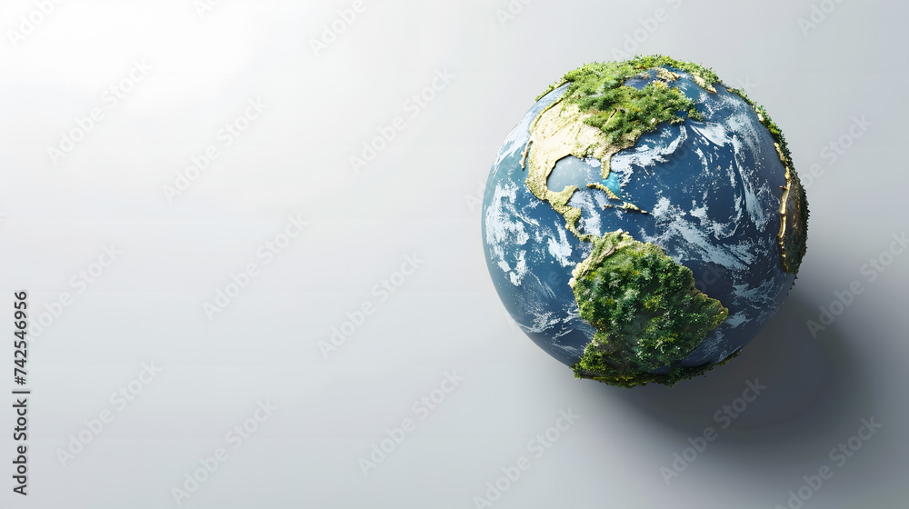 Earth day concept on white background, World environment day.