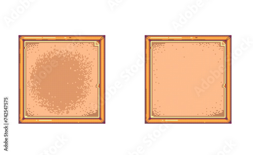 pixel art vector sign, border pixel art, stardew sign border, pixel art design set of signs photo