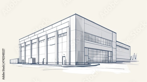 Sketch of the exterior of the building