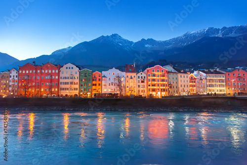 Innsbruck at night photo