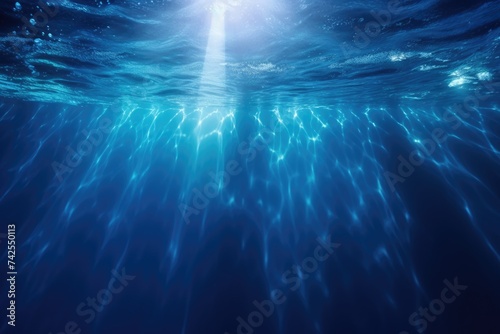 Deep Blue Underwater World - Seamless Ocean Waves with Micro Particles and Light Rays