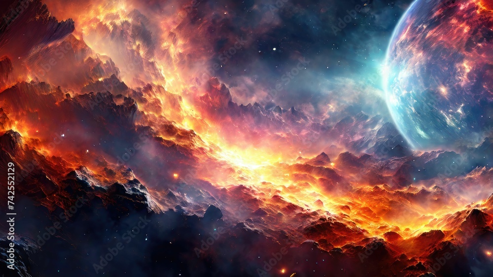 Fototapeta premium Hubble-Inspired Nebula: Ultra HD Artistry