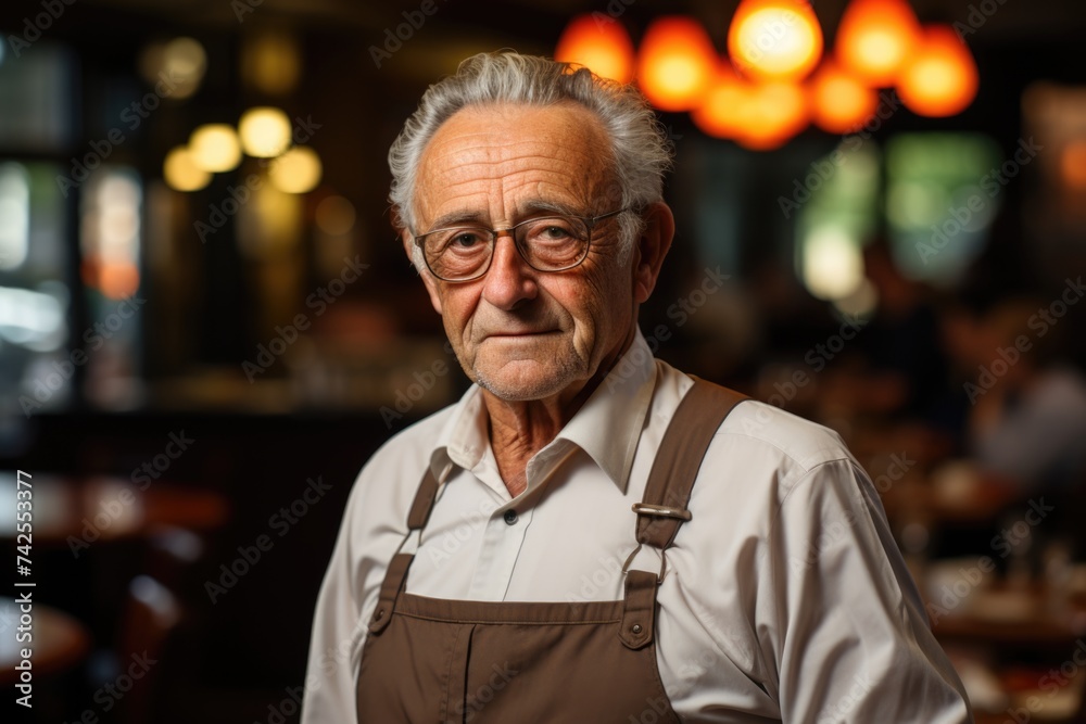Portrait of a Senior Man in a Restaurant Portrait of a Senior Man in a Restaurant