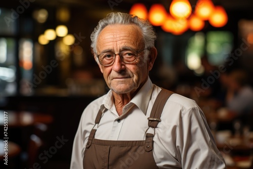 Portrait of a Senior Man in a Restaurant