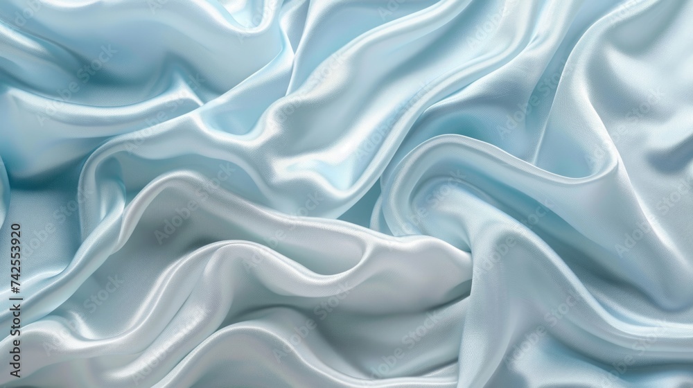 Satin blue fabric texture. Close-up of silky textile material for design and print. Satin blue fabric texture. Close-up of silky textile material for design and print.