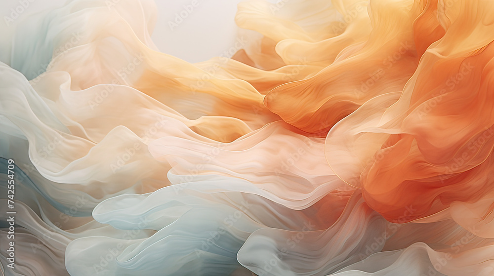 An aesthetic abstract touch, combining fluid forms, soft textures, and a soothing color palette for a visually pleasing result background Ai Generative