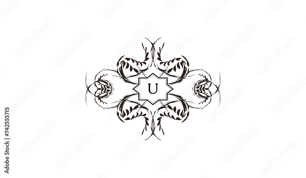 Fototapeta premium Luxury Skull Design Alphabetical Logo