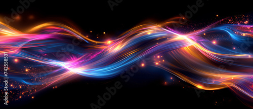 Sinuous ribbons of light twist through the void, a vibrant spectacle of cosmic luminescence