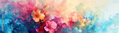 A cascade of vibrant flowers blooms across the canvas, painting a symphony of color and life