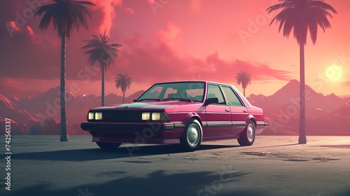 Summer Vibes 80s Style with a Car Going to the Beach   © Devian Art