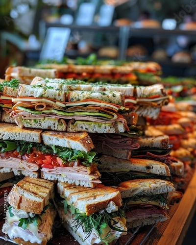 A mouthwatering assortment of artisanal sandwiches on display