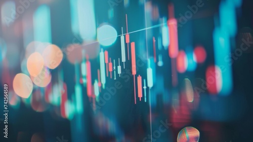 Forex trading candlestick chart interest rates Blue and white stock market economic trend theme