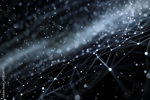 Data science abstract background, glowing particles, data visualization  photo
