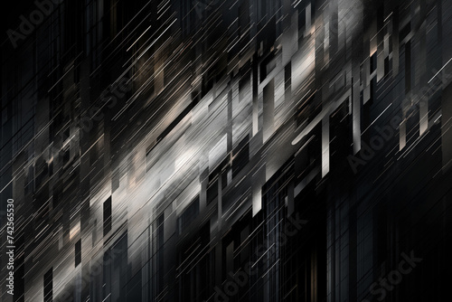 Data science abstract background, glowing particles, data visualization  photo
