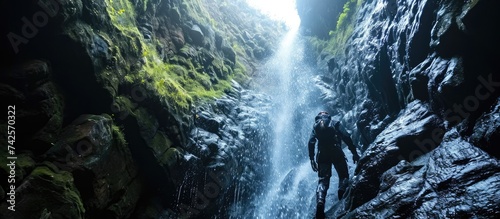 Quito and Danube Fusion: Explore the Adrenaline-Packed World of Freefall Canyoning in Bearna Valley, Lanzarote, Infused with the Daring Styles of Quito School and Danube School.	
 photo