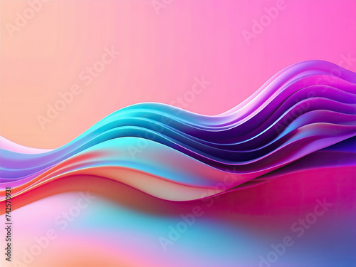 Vivid colourful flowing abstract waves, soft curves