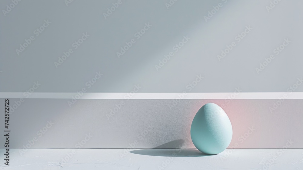 Minimalist Pastel Easter Egg on White Background Minimalist Pastel Easter Egg on White Background