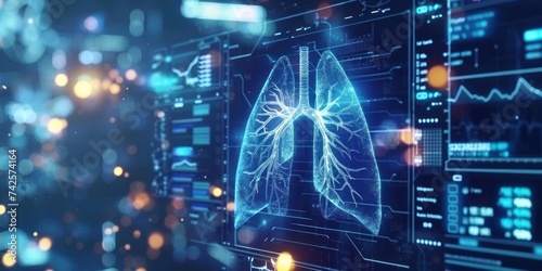 Futuristic medical research or lungs health care
