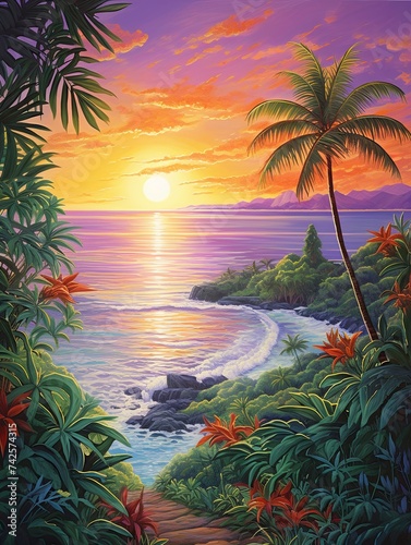Nature Artwork: Tropical Island Paradises - Impressionist Landscape and Artistic Beach Scenes